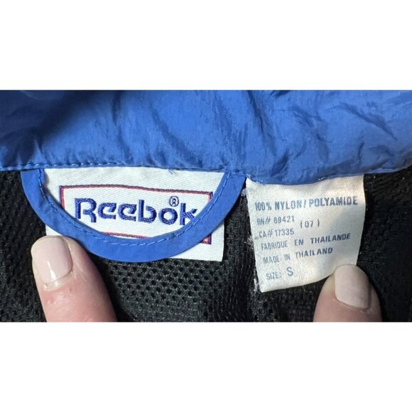 90s Vintage Reebok‎ Windbreaker Jacket Small  Black Blue & Pink - Picture 3 of 9